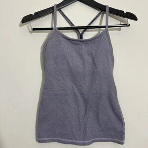 Lululemon Power Y Tank Stripe Racerback Pullover Top Black and Purple Size 4